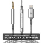Bose QC25 QC35 Aux Cable With Remote Black Thore QC25|QC35
