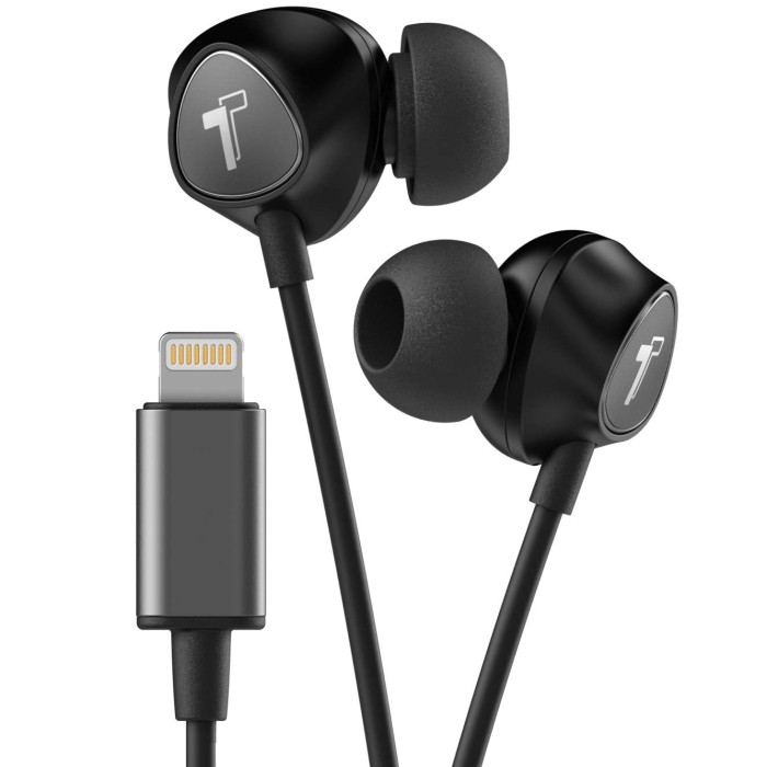 Earphones With Lightning Connector 4ft Cable In Ear Wired Mic Volume Control Remote Black Thore