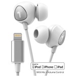 Earphones With Lightning Connector 4ft Cable In Ear Wired Mic Volume Control Remote White Thore