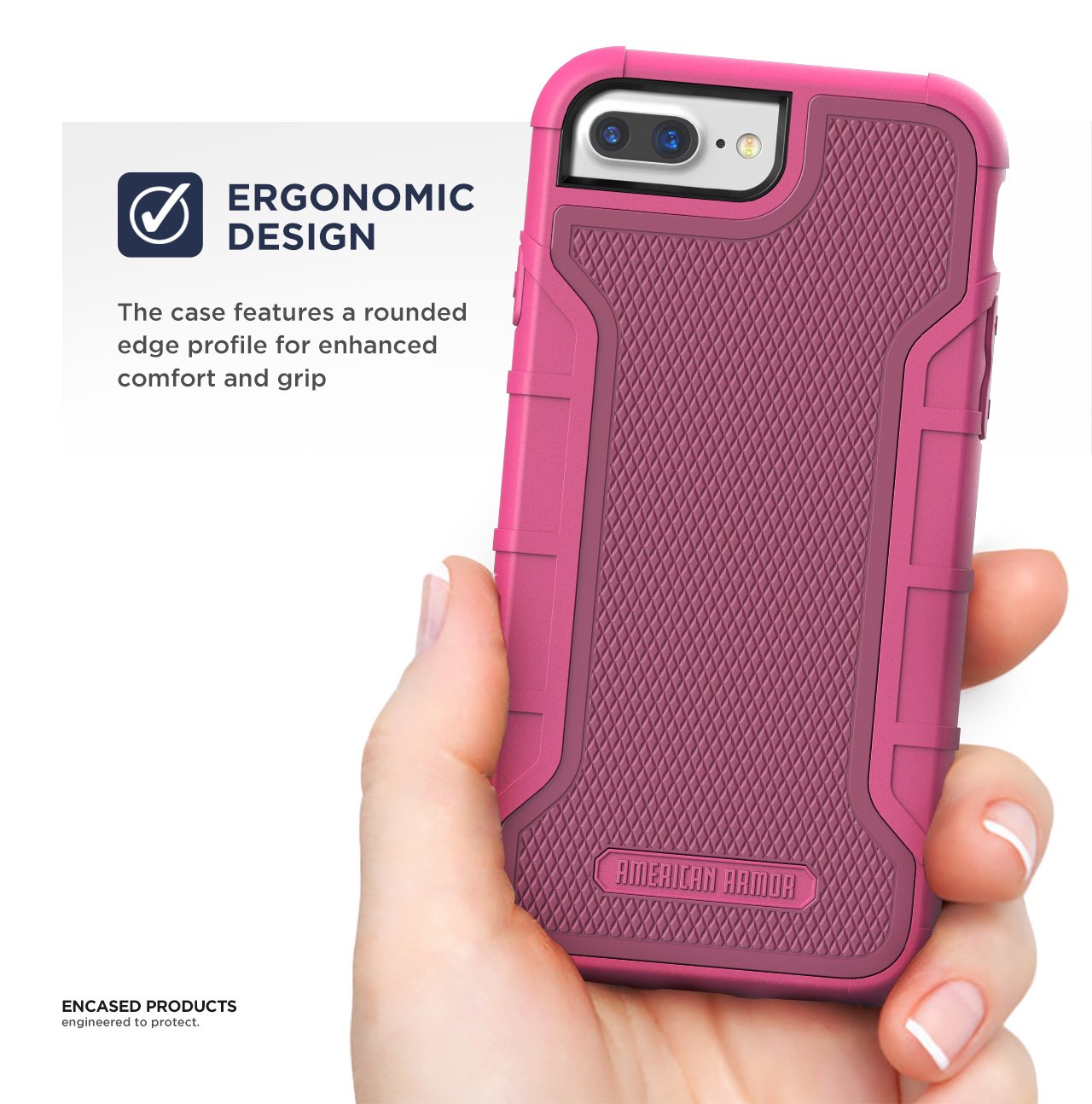 iPhone 7 Plus American Armor Case Pink Encased