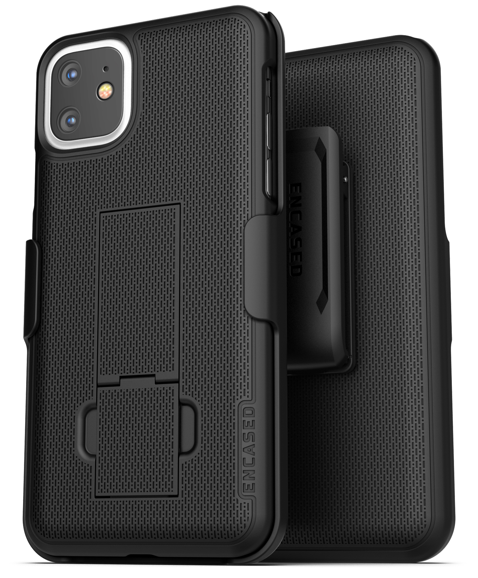 HARITECH Double Mobile Leather Anti Theft Cellphone Belt Loop Holster  Magnetic Cover for Apple iPhone 11 Pro (5.8 Inch) - Black