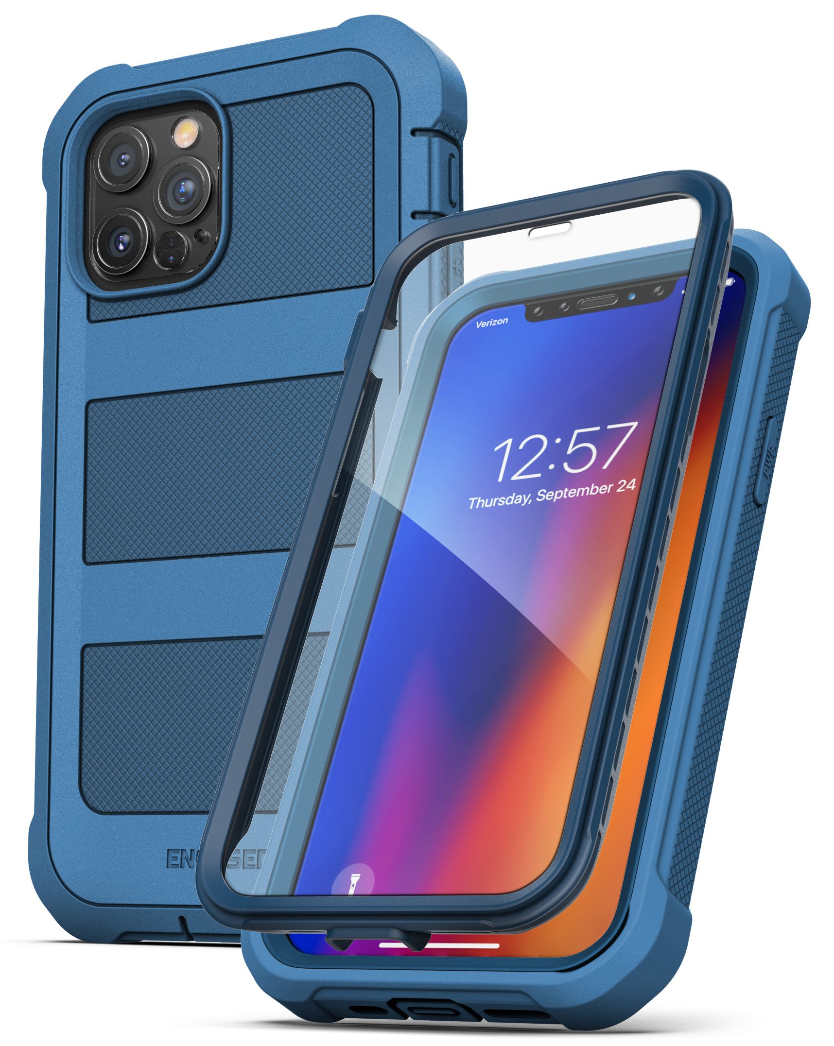 iPhone 12 Pro Falcon Shield Case And Holster Blue - Encased