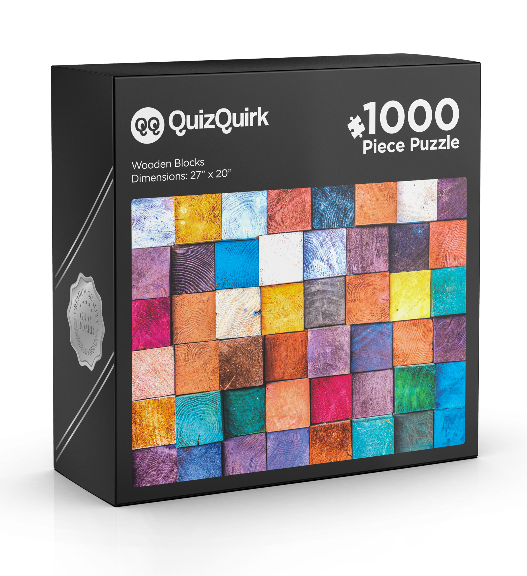 Quizquirk 1000 Piece Puzzle, Colorful Puppy Dog Jigsaw Puzzle for Adults/Teens (Puzzle Saver Kit Included)