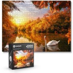 1000-Piece-Sunset-Swan-Jigsaw-Puzzle-Puzzle-Saver-Kit-Included-PZ1024