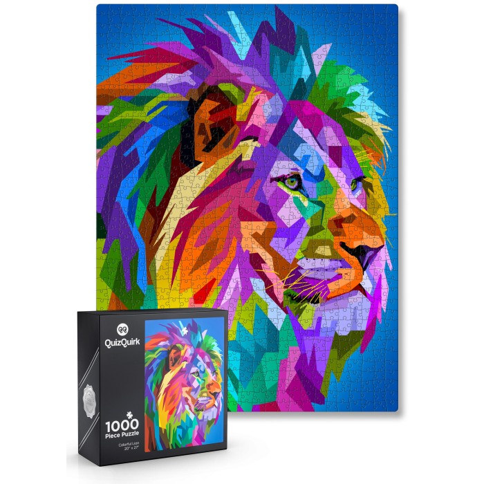 Colorful-Lion-1000-Piece-Jigsaw-Puzzle-Puzzle-Saver-Kit-Included-PZ1026