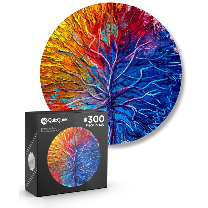 Colorful-Trees-Round-300-Piece-Jigsaw-Puzzle-Puzzle-Saver-Kit-Included-PZ0316