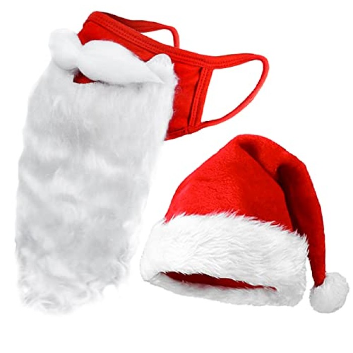Encased-Santa-Claus-Beard-Face-Mask-Hat-Red-White-SMH3401