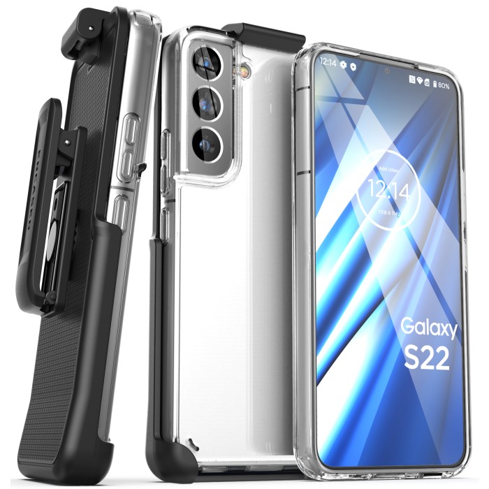 Samsung-Galaxy-S22-Clear-Back-Case-with-Belt-Clip-Holster-Clear-CB213HL
