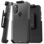 Moto G Pure Clear Back Case with Belt Clip Holster-CB222HL