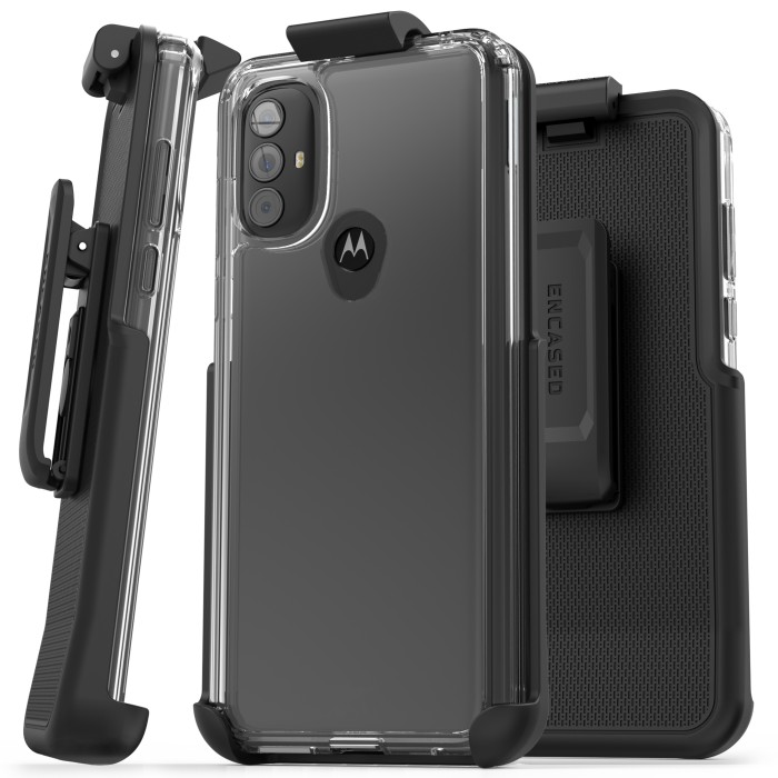 Moto G Pure Clear Back Case with Belt Clip Holster-CB222HL
