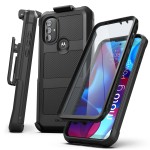 Moto G Power 2022 Falcon Shield Case with Belt Clip Holster-FS222BKHL