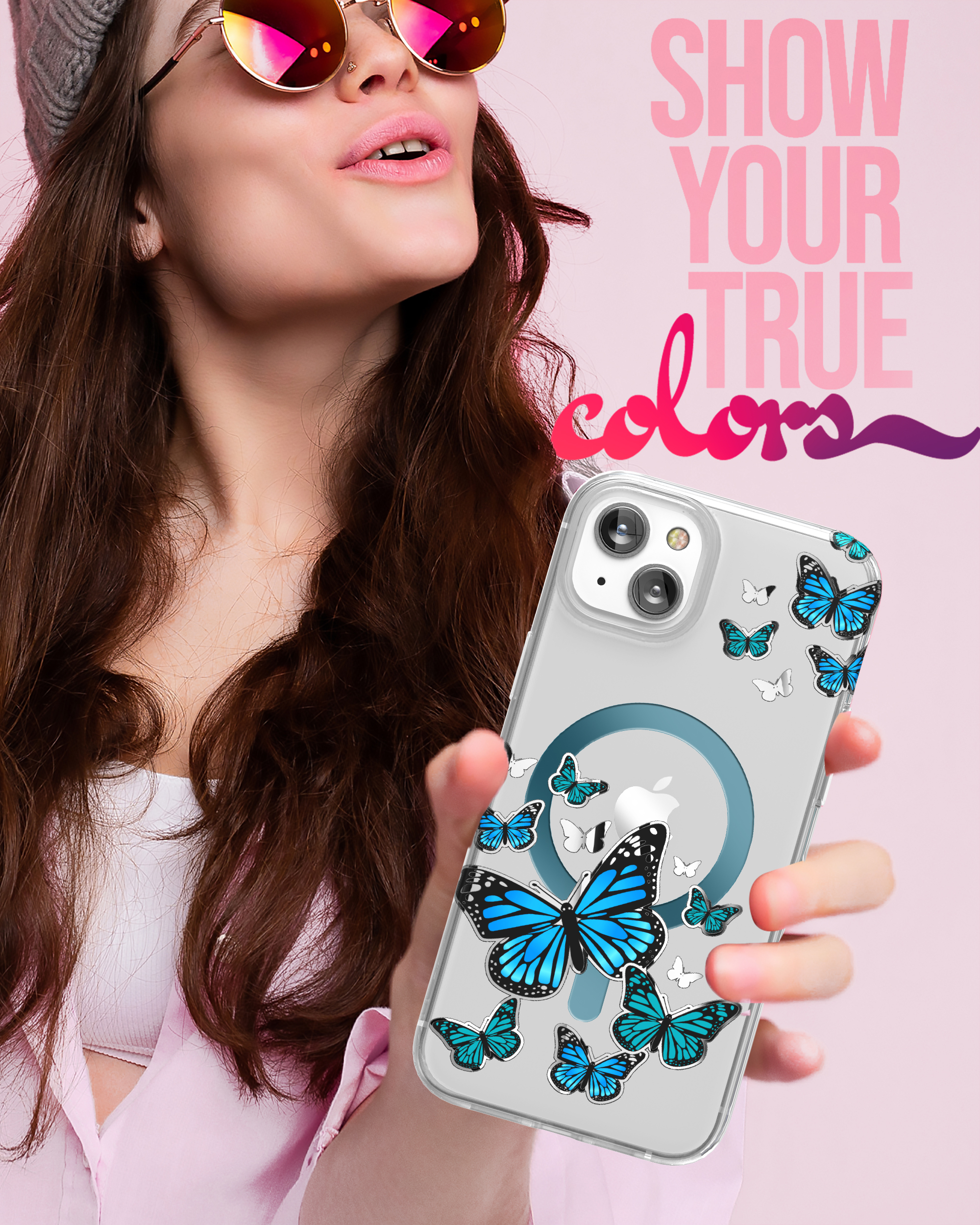 LoveCases Gel Blue Butterfly Case - For iPhone 13 Pro Max