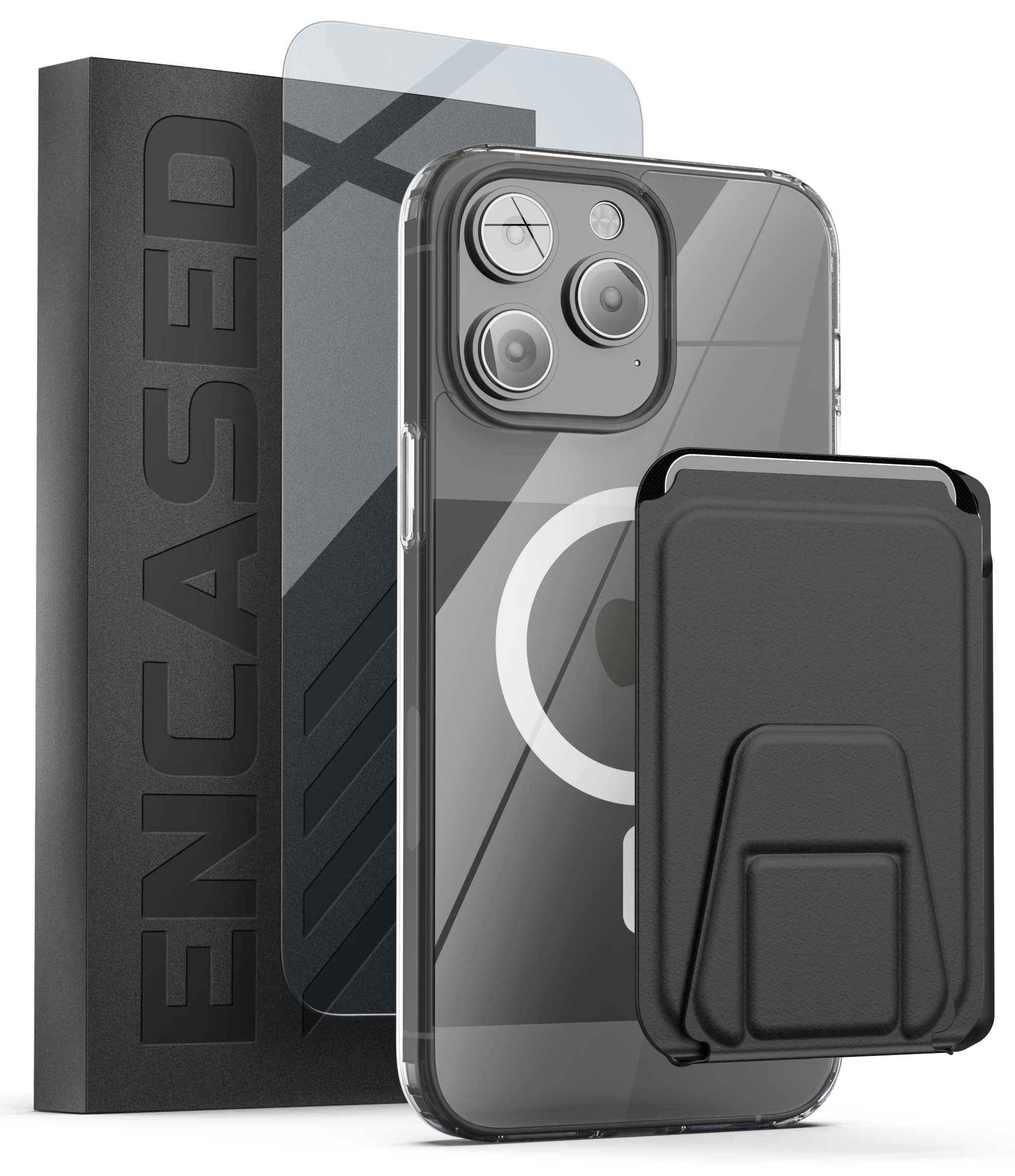 iPhone 14 Pro Max Slimshield Case in Black with Leather Wallet - MagSafe  Compatible - Encased