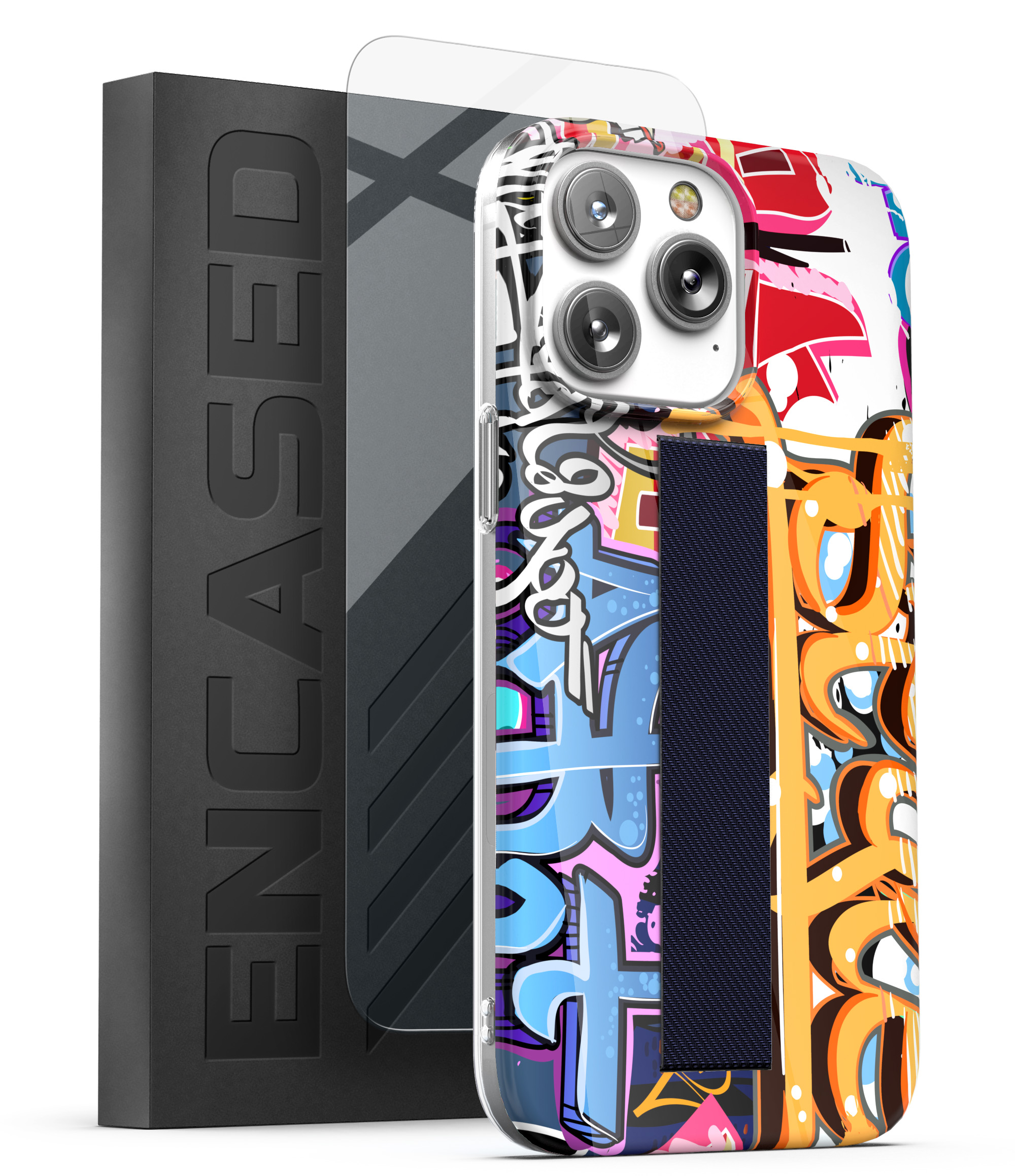 Encased iPhone 14 Pro Max Loop Case in Graffiti with Screen Protector