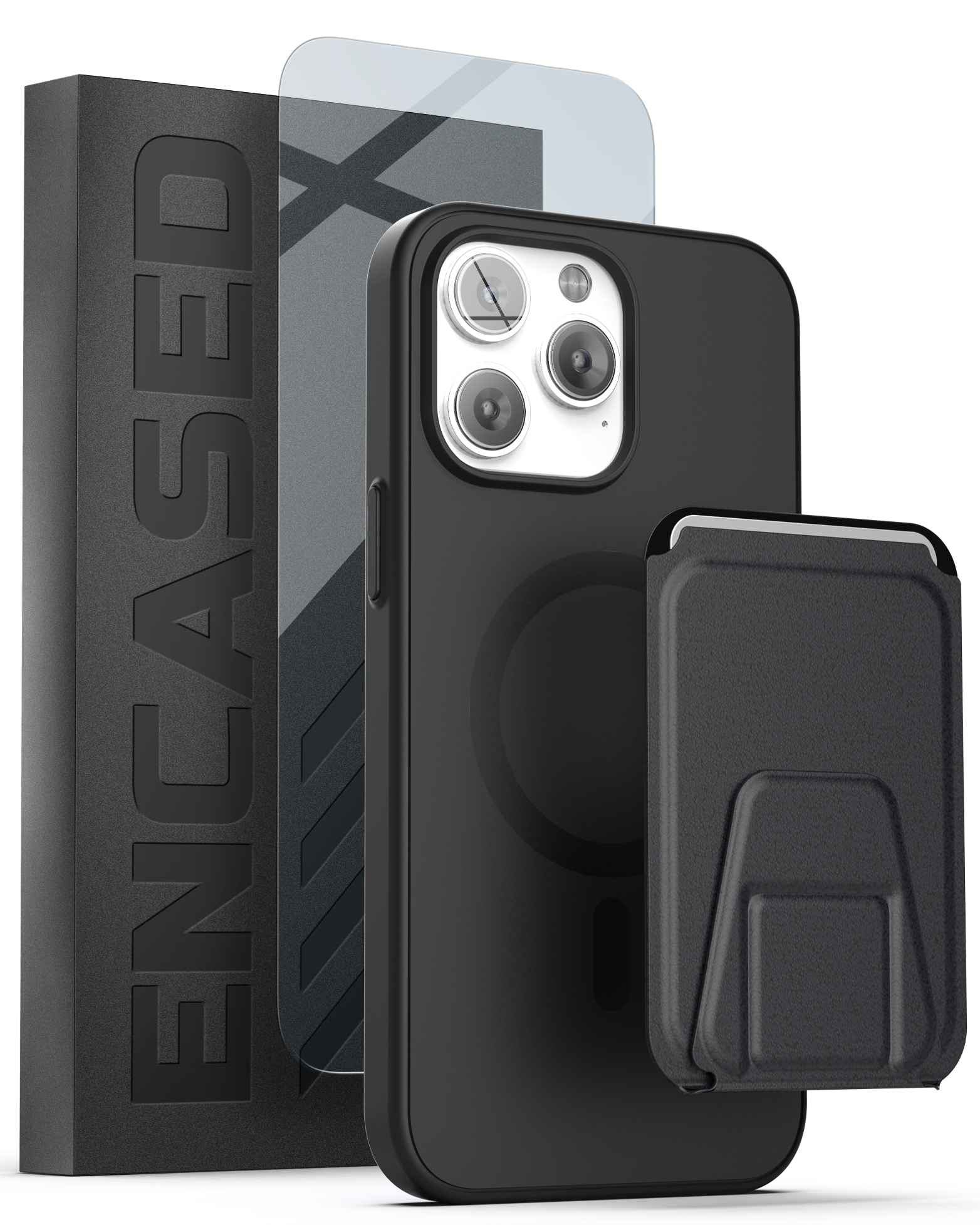 iPhone 14 Pro Max Leather Detachable Dual Wallet Case with MagSafe - HARDISTON Black