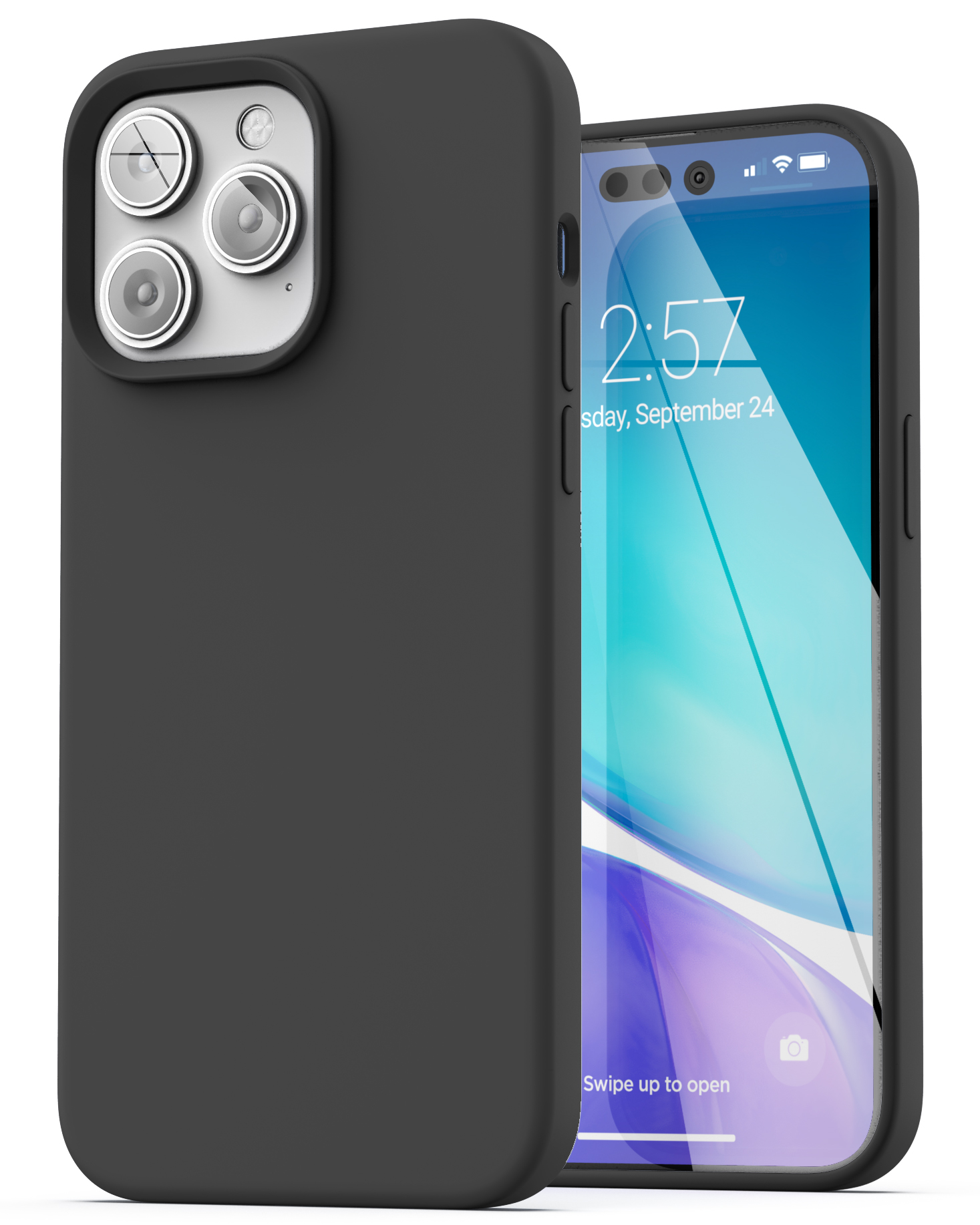 iPhone 14 Pro Max silicone case black logo