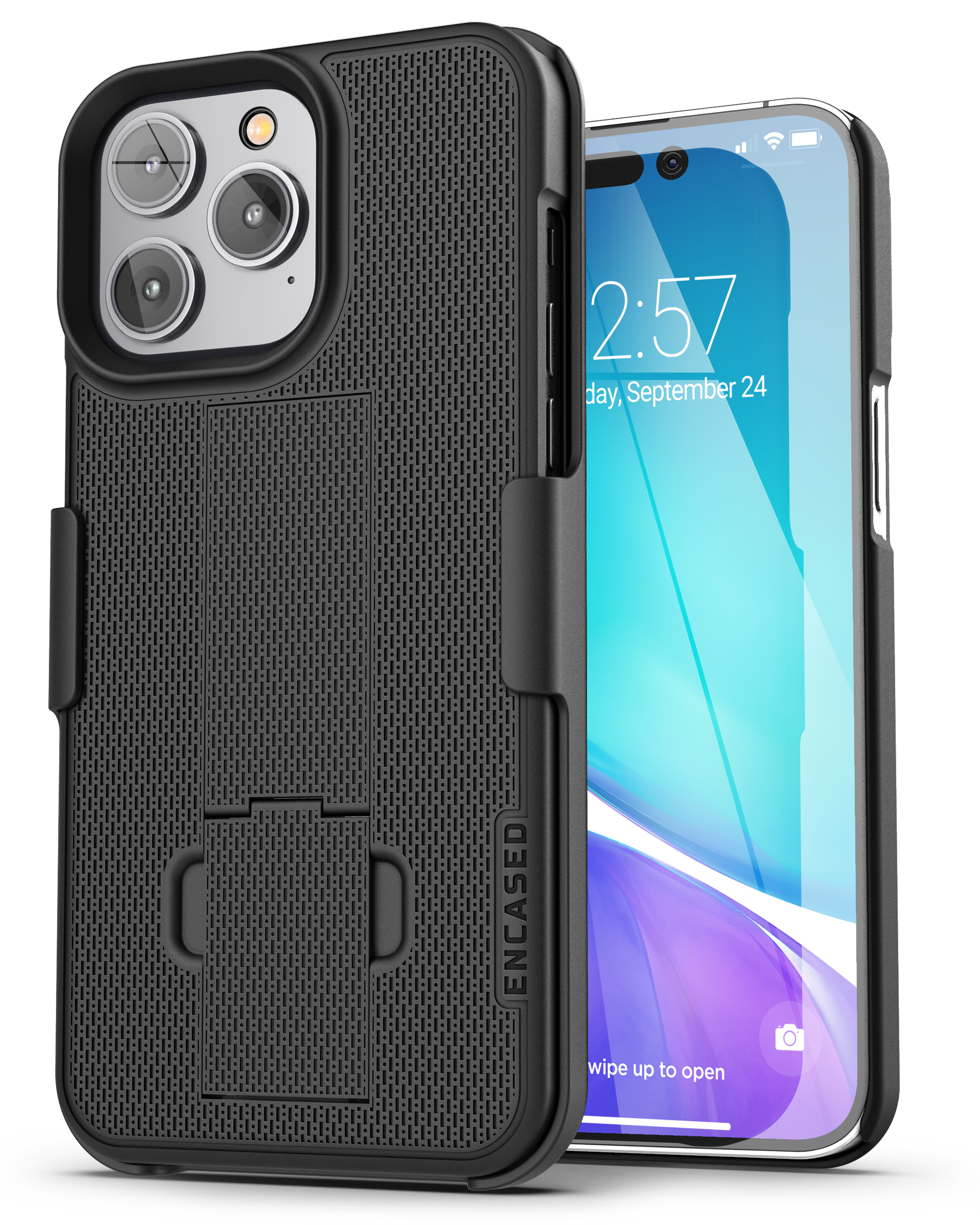 Encased iPhone 12 Pro Max DuraClip Case and Holster Black