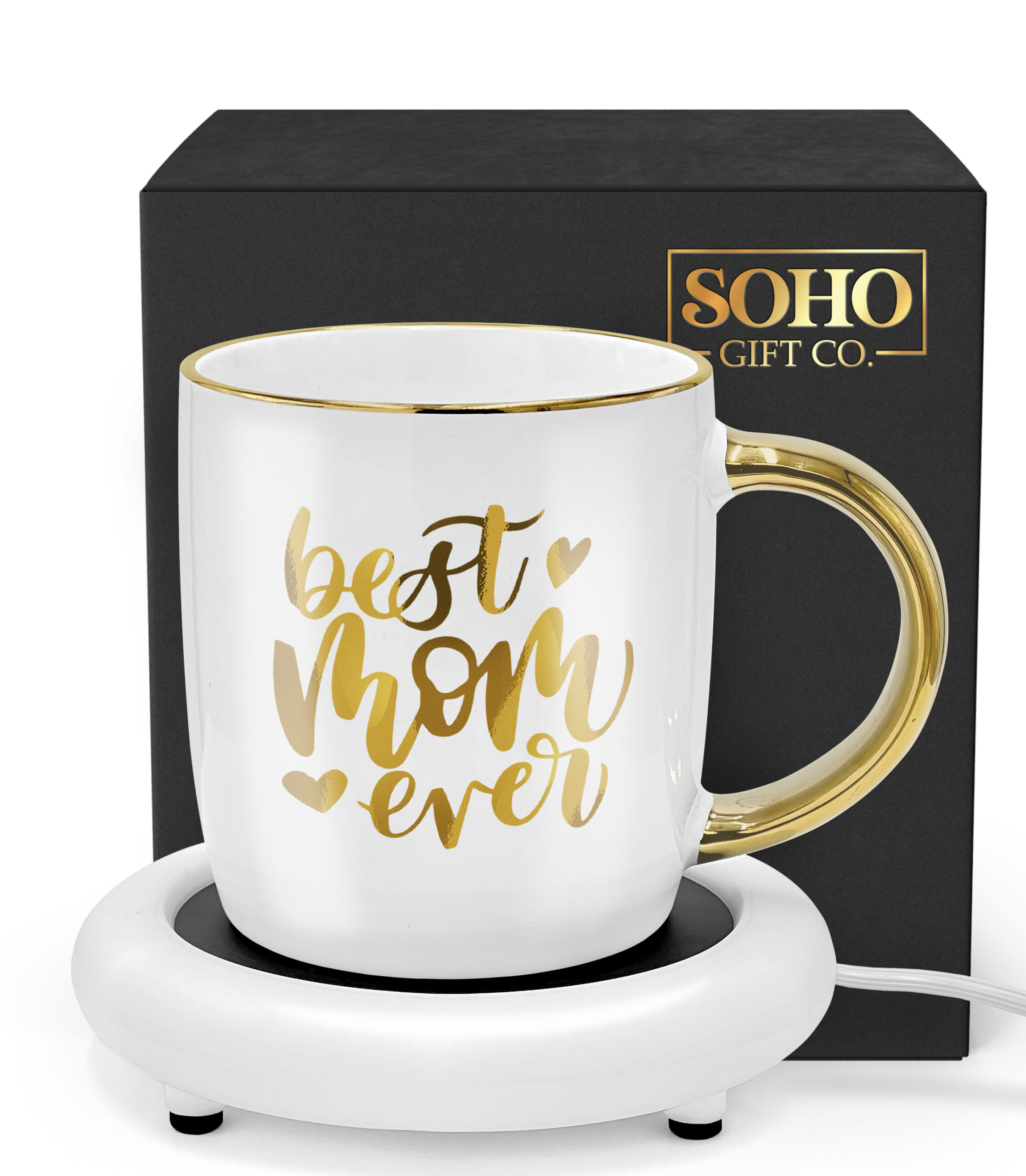 Soho 12oz Ceramic Coffee Mug Best Mom Ever with Warmer