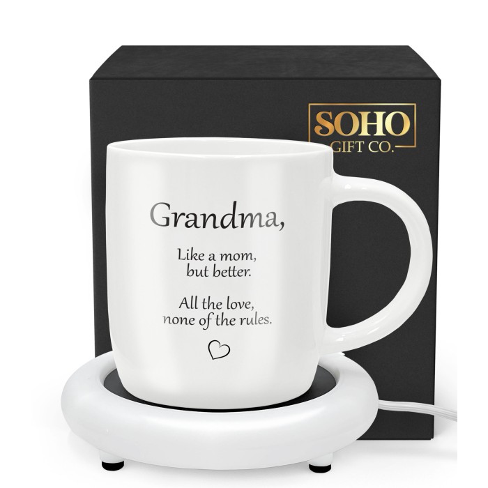 SoHo 12oz Ceramic Coffee Mug "Grandma" with Warmer-CCM60517W
