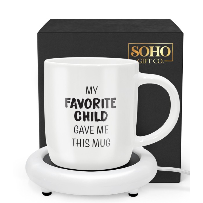 SoHo 12oz Ceramic Coffee Mug  "My Favorite Child Gave Me This Mug" with Warmer-CCM60417W
