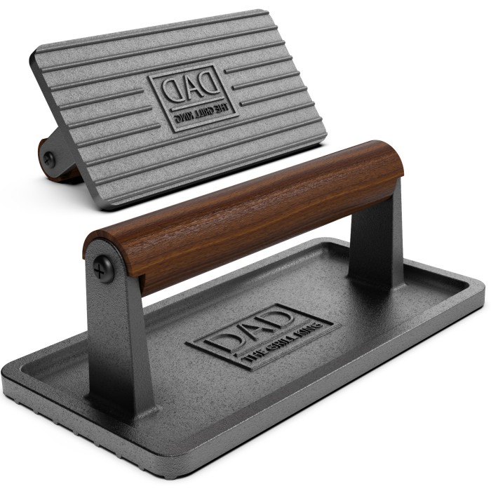 SoHo Cast Iron Grill Press “Dad The Grill King”-GP301