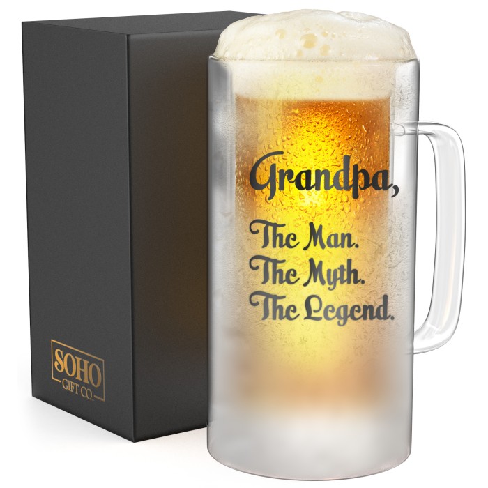 SoHo Insulated Beer Mug GRANDPA THE MAN THE MYTH THE LEGEND - Encased