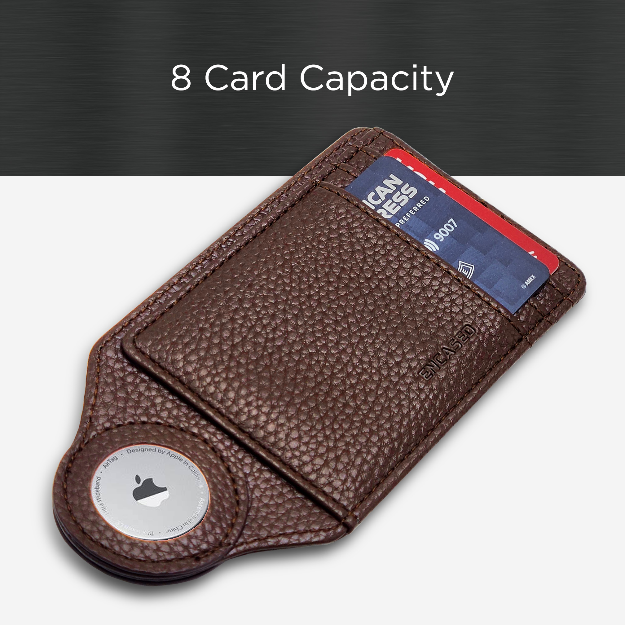 Airtag Minimalist Wallet | Slim Wallet | Genuine Leather Wallet | RFID Wallet | Leather Card Holder | Brown