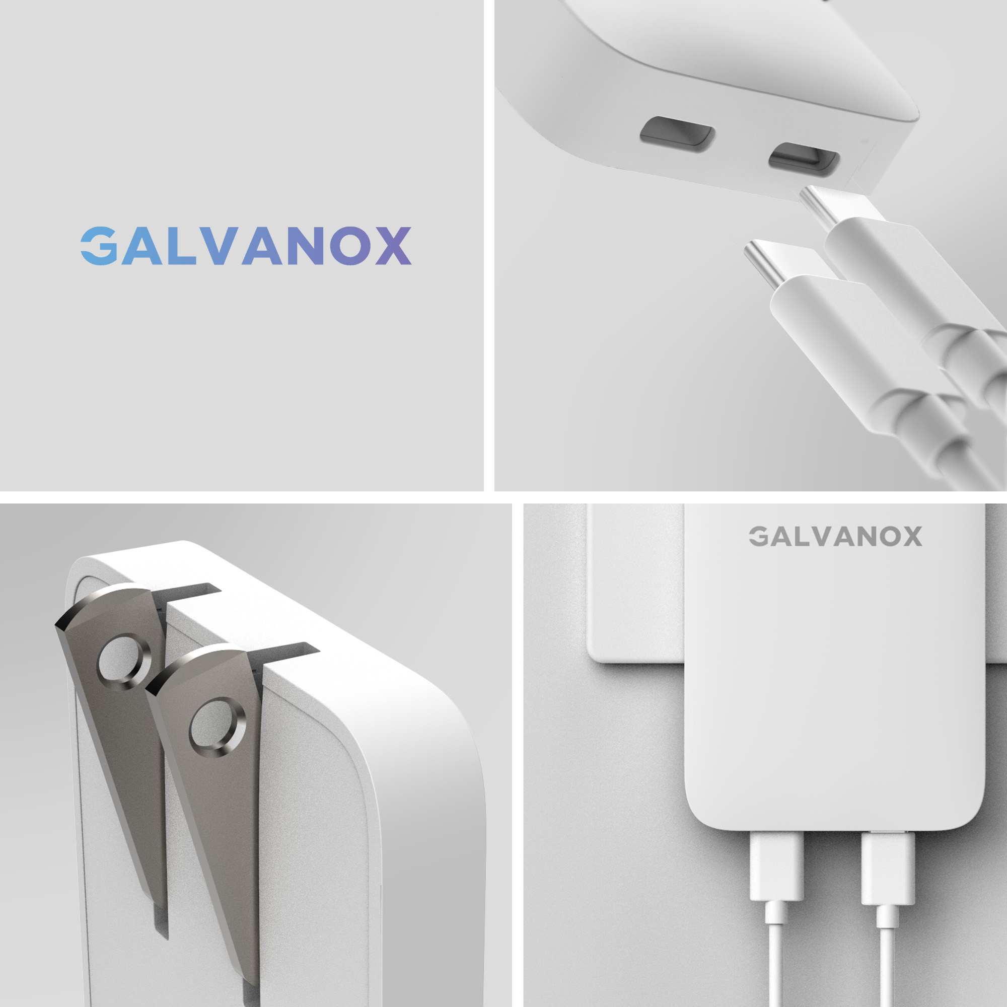 Galvanox MagSafe Powerbank with USB-C Cable in White - Encased