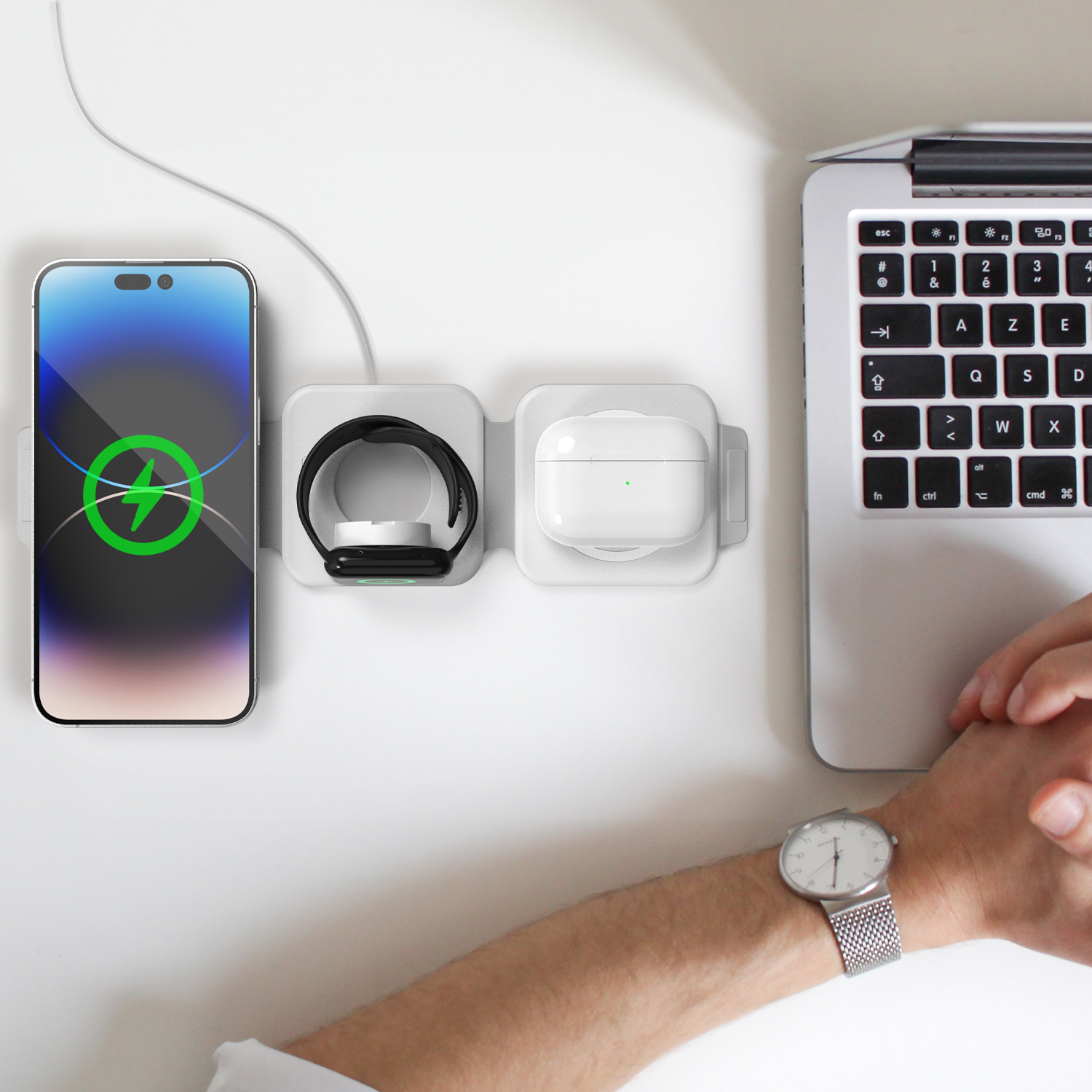 Galvanox 2 In 1 Charger For Both Apple Watch And Iphone - Magnetic