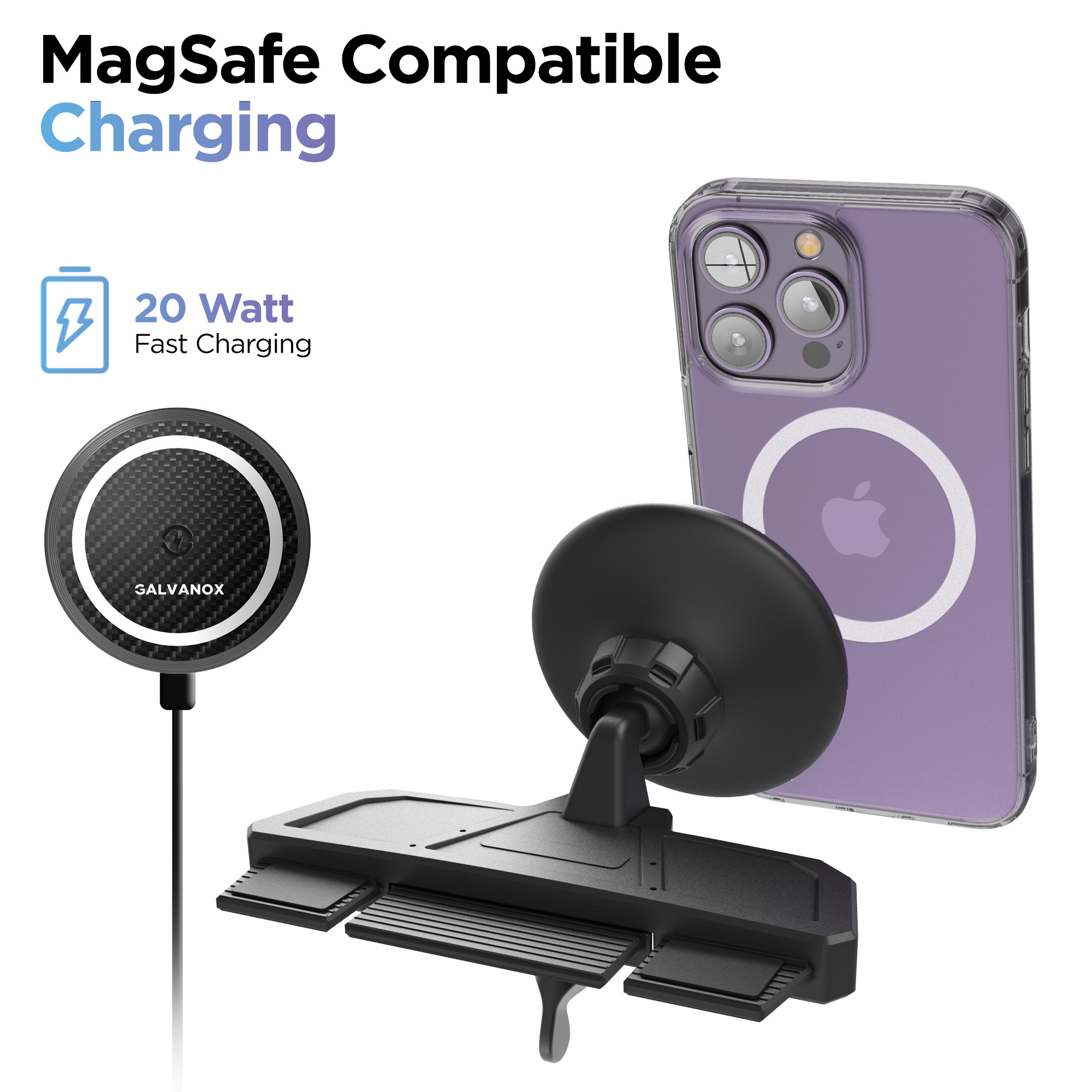 Car holder compatible with Magsafe charger