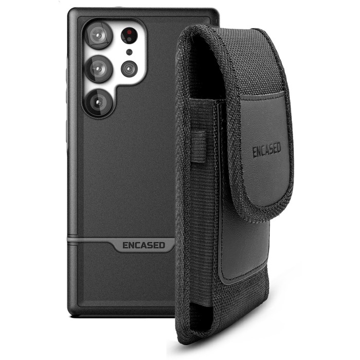 Samsung Galaxy S23 Ultra Rebel Case with Nylon Pouch Belt Clip Holster-RB310BKNP