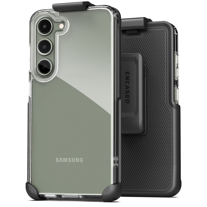 Samsung Galaxy S23 Plus Clear Back Case with Belt Clip Holster-CB309HL