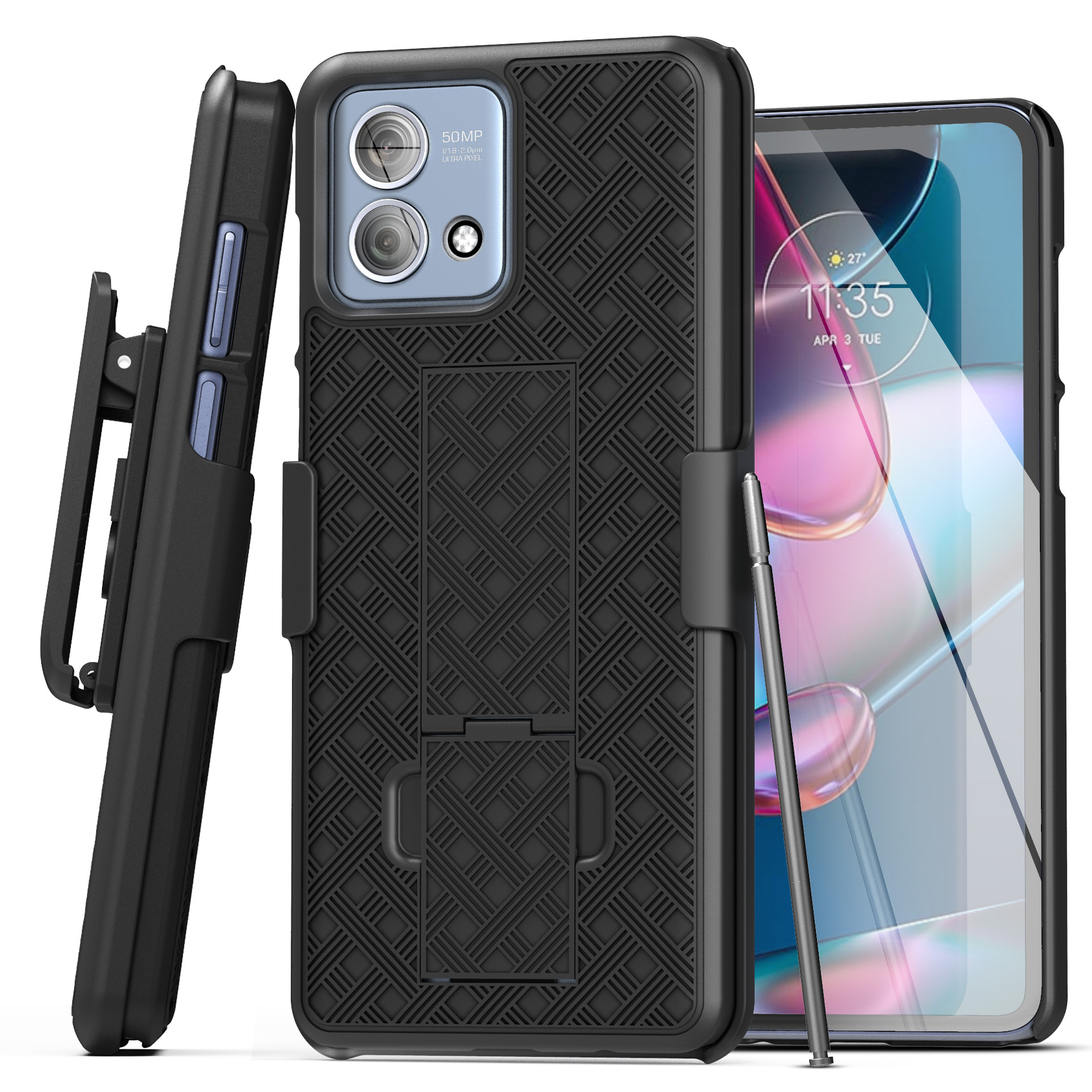 For Motorola Moto G STYLUS 5G 2023 XT2317 Holster Clip Case Phone