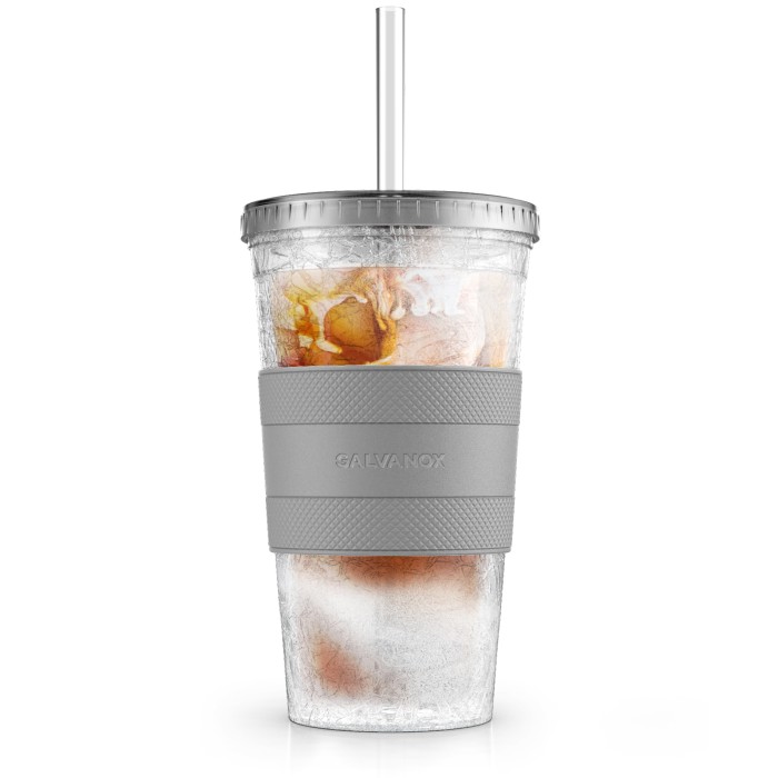 Iced Coffee Glasses Glass Cups With Lids Straws Iced Coffee Goblet