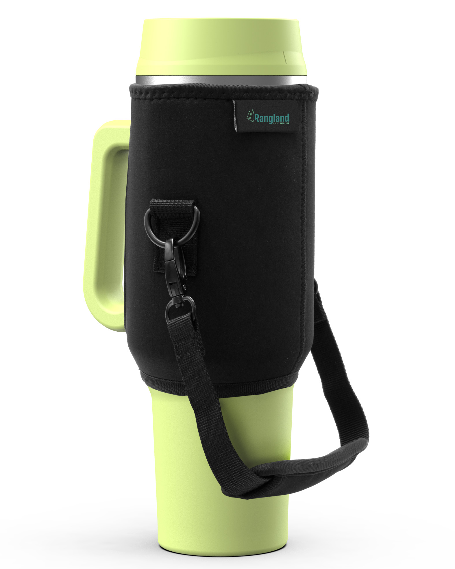 Rangland 40 oz Tumbler with Handle and Carrier Bag - Lime Green - Encased