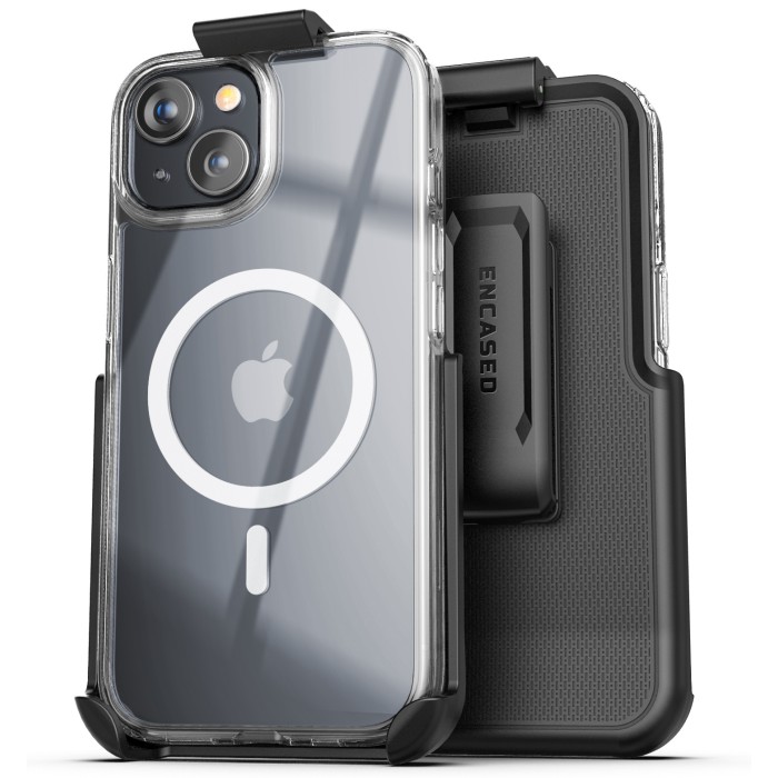 iPhone 15 Magsafe Clear Case with Belt Clip Holster-MSCB336HL