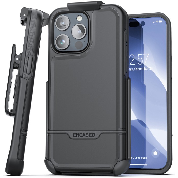 iPhone 15 Pro Max Rebel Case with Belt Clip Holster-ERB339BKHL