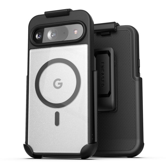 Google Pixel 9 / 9 Pro Clear Magsafe Case with Belt Clip Holster-EMSD425HL