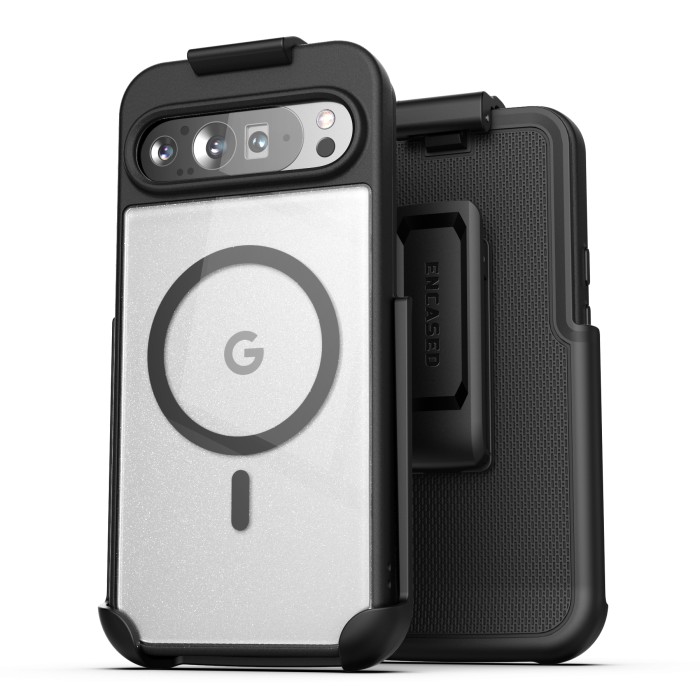 Google Pixel 9 Pro XL Clear Magsafe Case with Belt Clip Holster-EMSD426HL