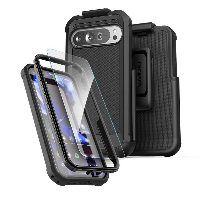 Google Pixel 9 Pro XL Falcon Case with Belt Clip Holster & UHD Screen Protector-EFP426HL