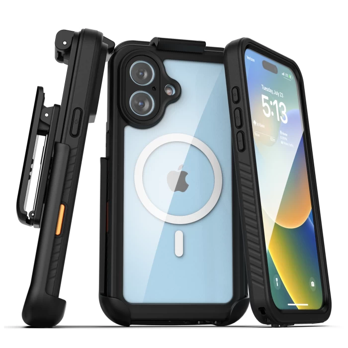 iPhone 16 Plus Waterproof Magsafe Case with Belt Clip Holster-EWP440HL